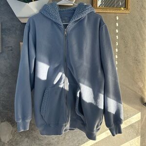Aerie Soft Blue Sherpa Hoodie